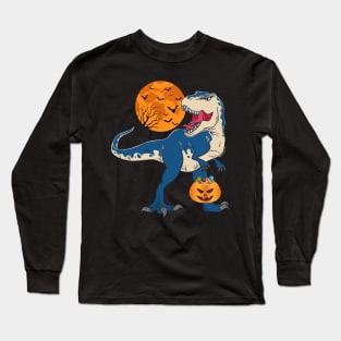 Halloween For Boys Girls Kids Dinosaur T rex Mummy Pumpkin Long Sleeve T-Shirt